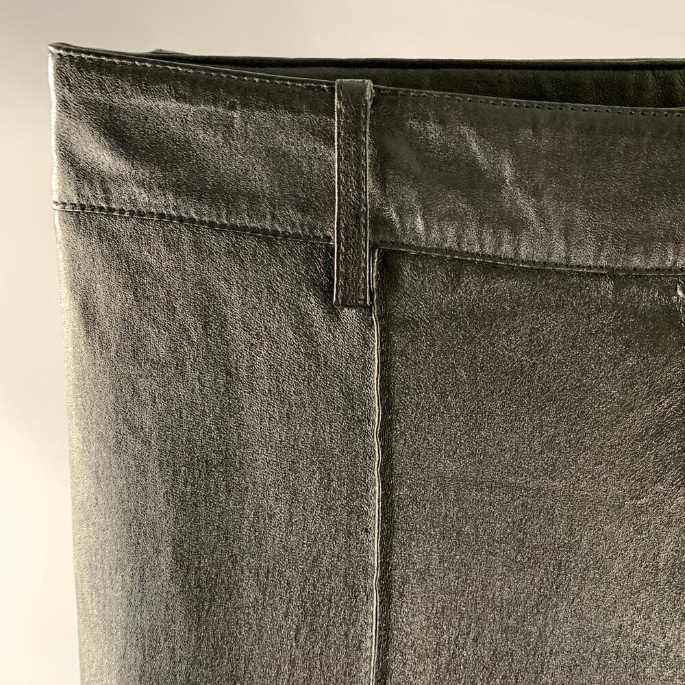BALENCIAGA Size 8 Black Leather Lambskin Slim Fit Casual Pants - Picture 2 of 9